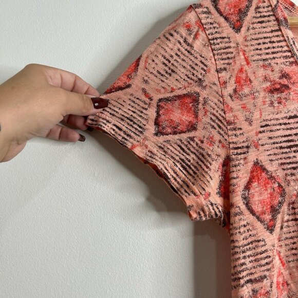 Vintage Fresh Produce Shirt Womens Small Pink Geometric Diamond Scoop Neck USA - Picture 3 of 9